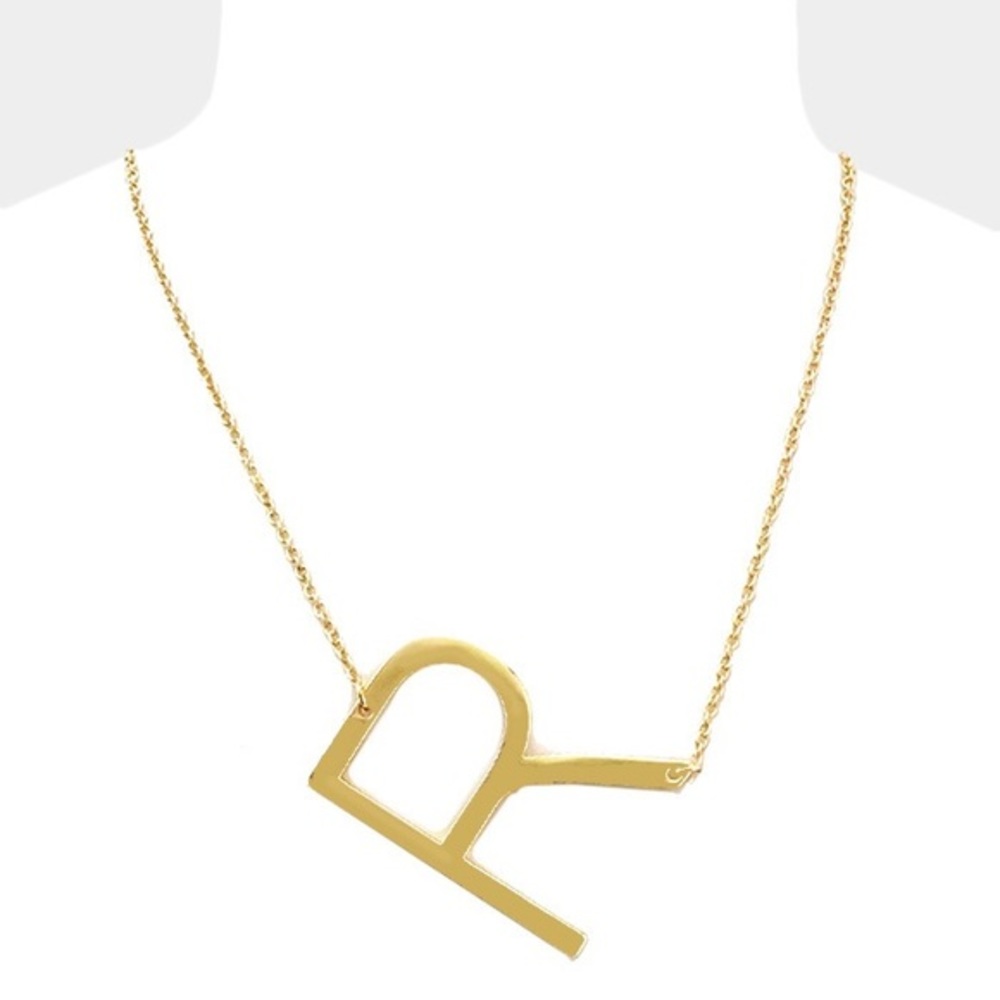 Lana Bean Jewels Gold Letter R Pendant Necklace